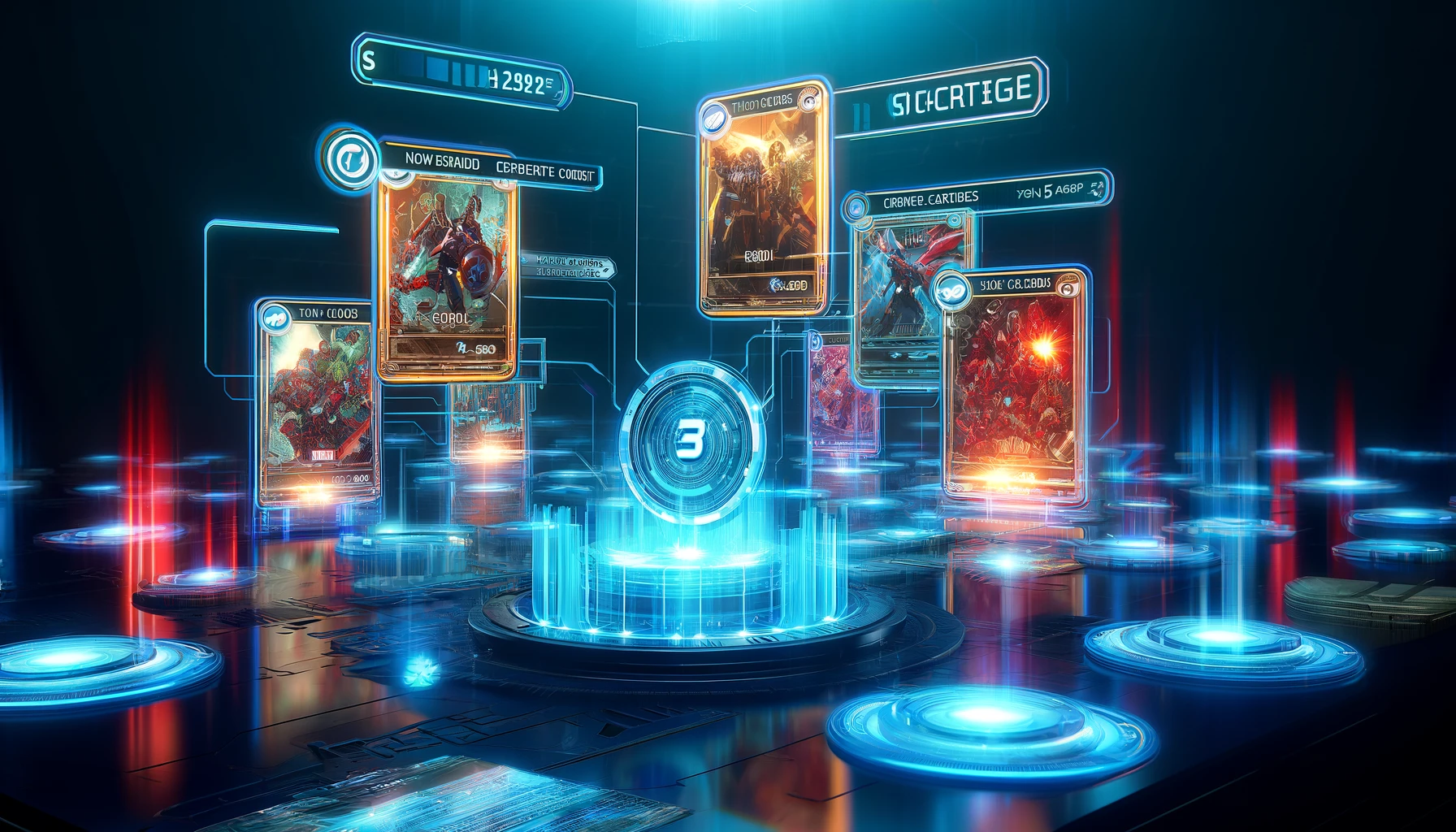 A bright, futuristic display featuring Marvel Snap credits collected and used strategically to unlock new cards.